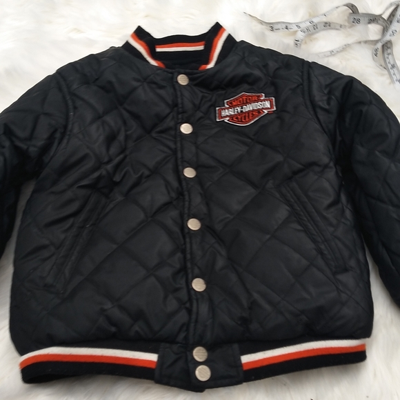 Harley Davidson Jacket coat Kids youth size 6 Reversible Wool Letterman winter - Picture 11 of 11